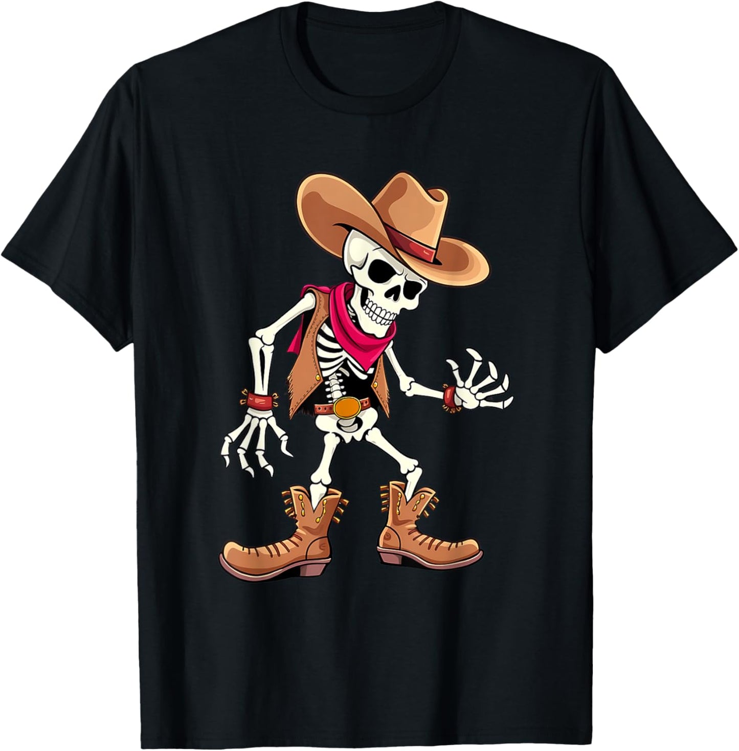 Dabbing Skeleton Cowboy Halloween Costume kids boys men T-Shirt - T-Shirt | Black