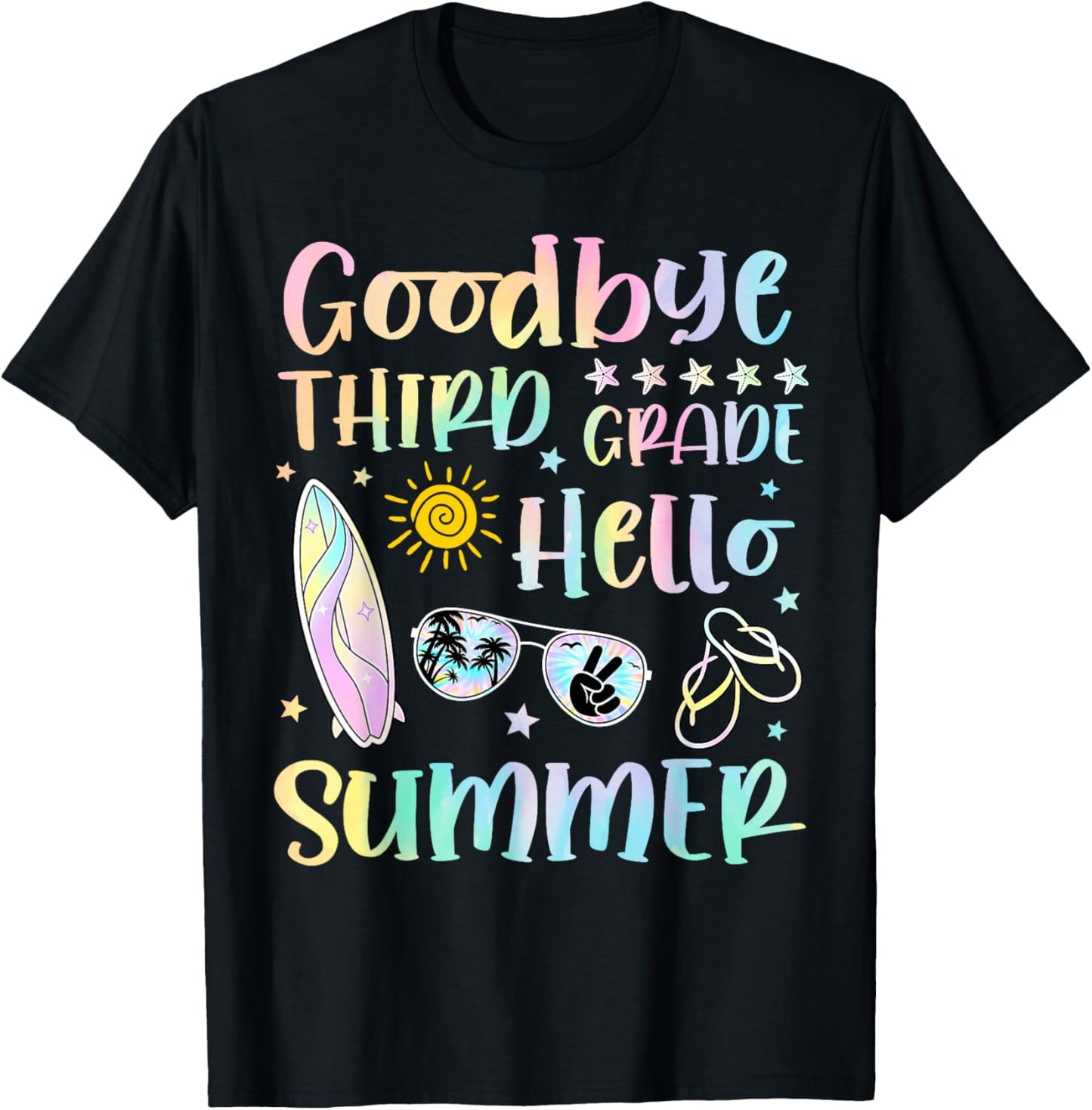 Goodbye 3rd Grade Hello Summer Third Grade Last Day School T-Shirt - T-Shirt | Black