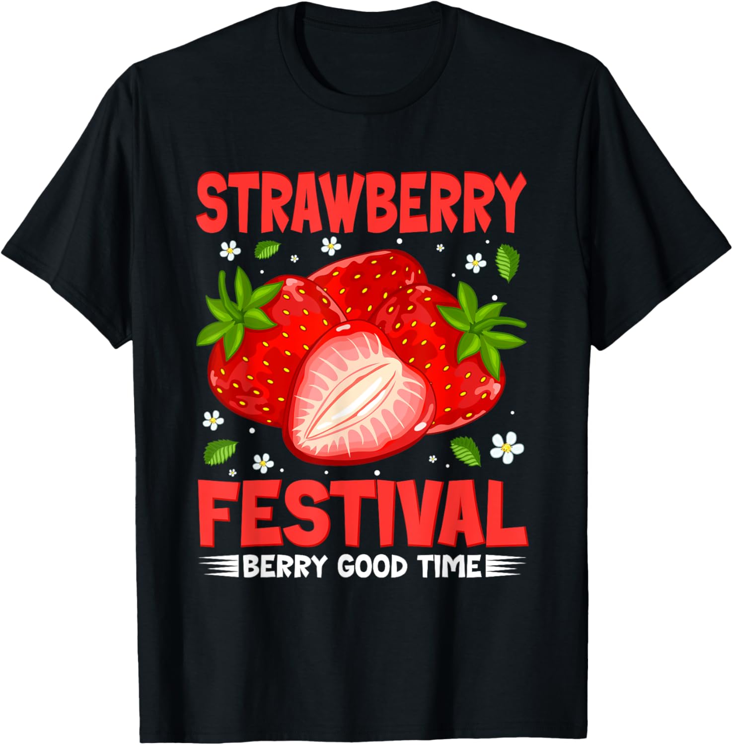 Retro Strawberry Festival Shirt Funny Fruit Lover Fruitarian T-Shirt - T-Shirt | Black