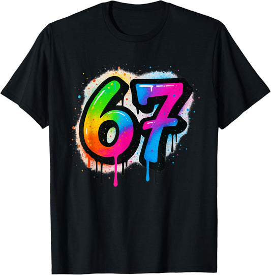 SCP 67 Six Seven 6 7 Meme Design 6 7 T-Shirt - T-Shirt | Black