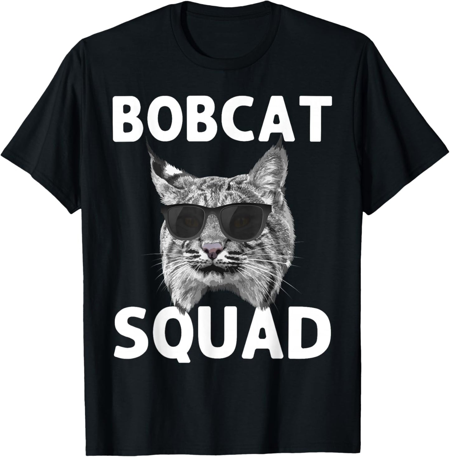 Best Bobcat Art Women Kids Bobcat Animal Cat Bobcat T-Shirt - T-Shirt | Black