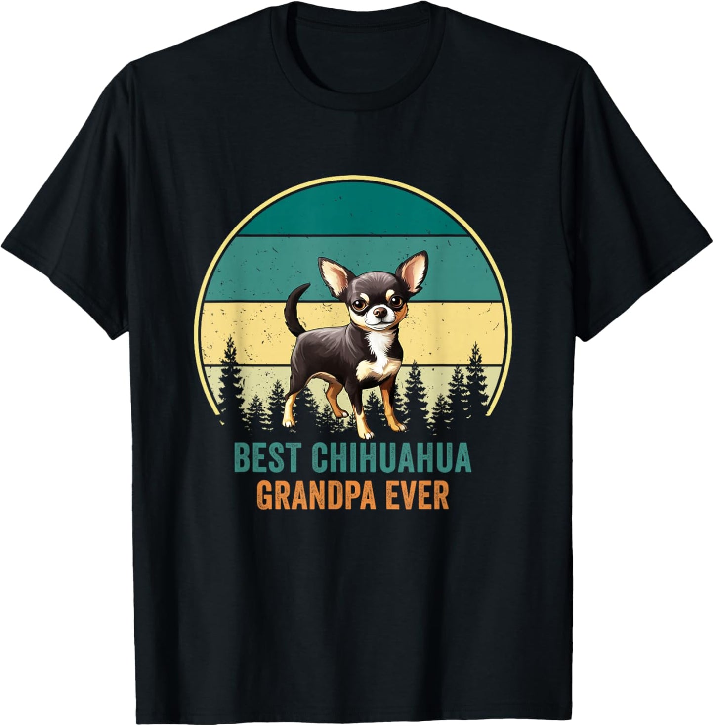 Best Chihuahua Grandpa Ever Retro Vintage Dog Father Women T-Shirt - T-Shirt | Black