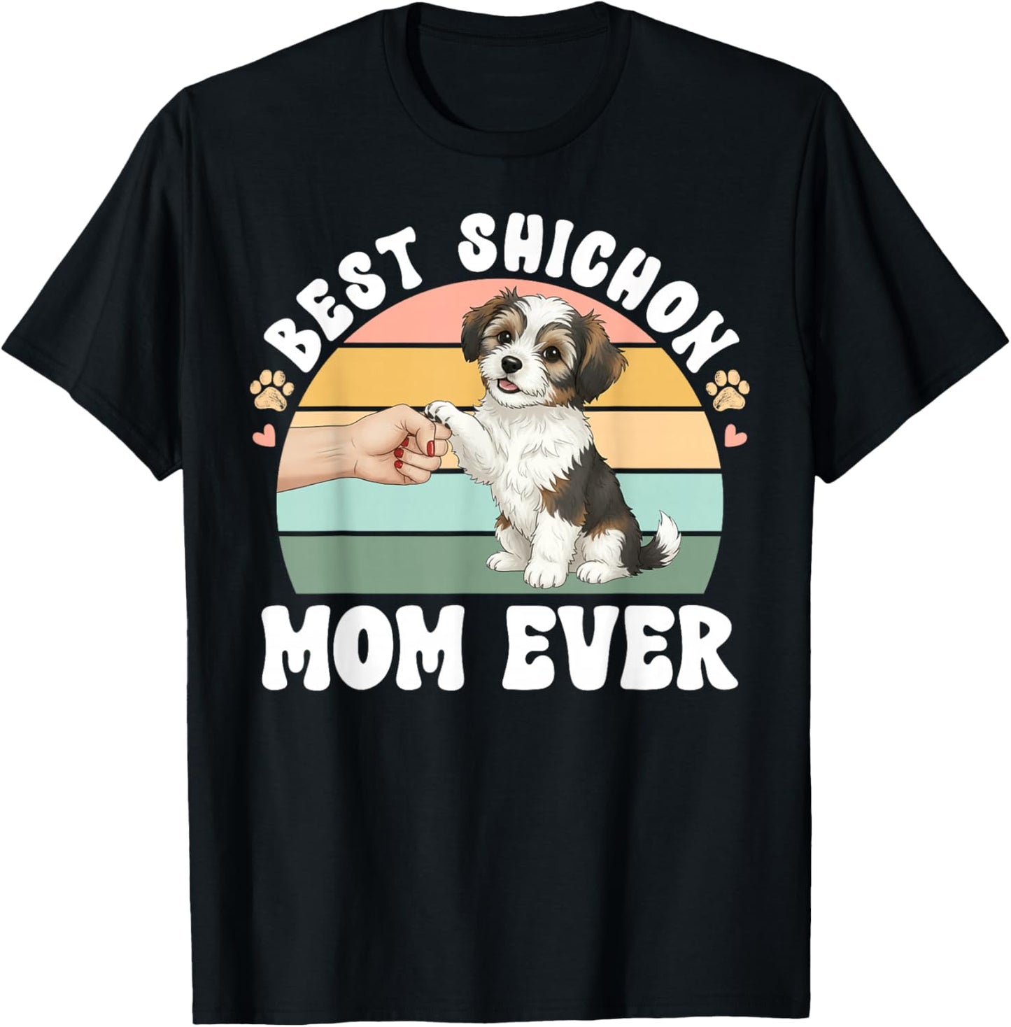 Best Shichon Mom Ever Zuchon Owner Zuchon Lover T-Shirt - T-Shirt | Black
