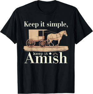 Amish Buggy – Classic Countryside Design T-Shirt - T-Shirt | Black