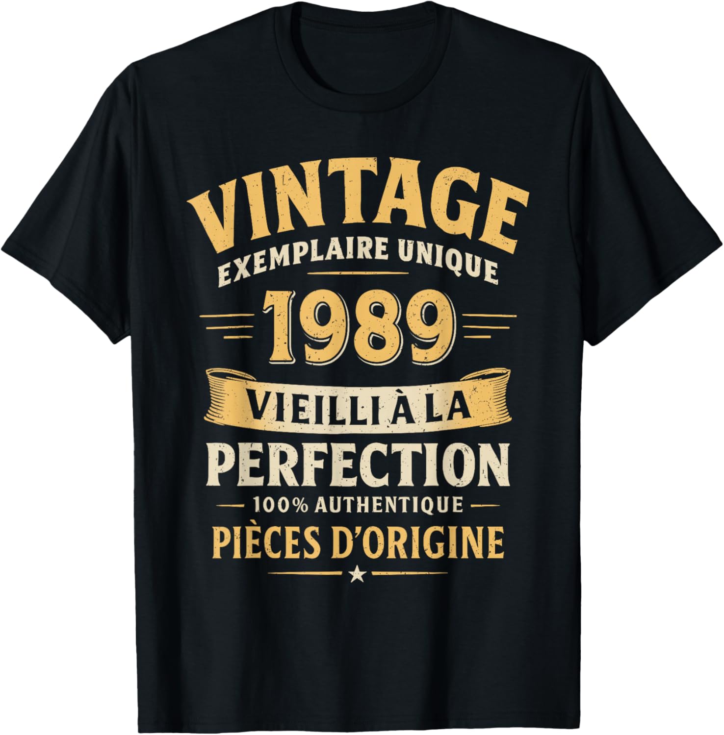 Cadeau Anniversaire 37 Ans Humour Vintage 1989 37 Ans Homme T-Shirt - T-Shirt | Black