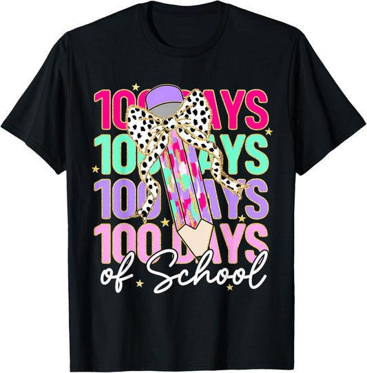 100 Days of School Teacher 100th Day of School Girls Kids T-Shirt - T-Shirt | Black