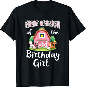 Barnyard Party Great Grandpa Of The Birthday Girl T-Shirt - T-Shirt | Black