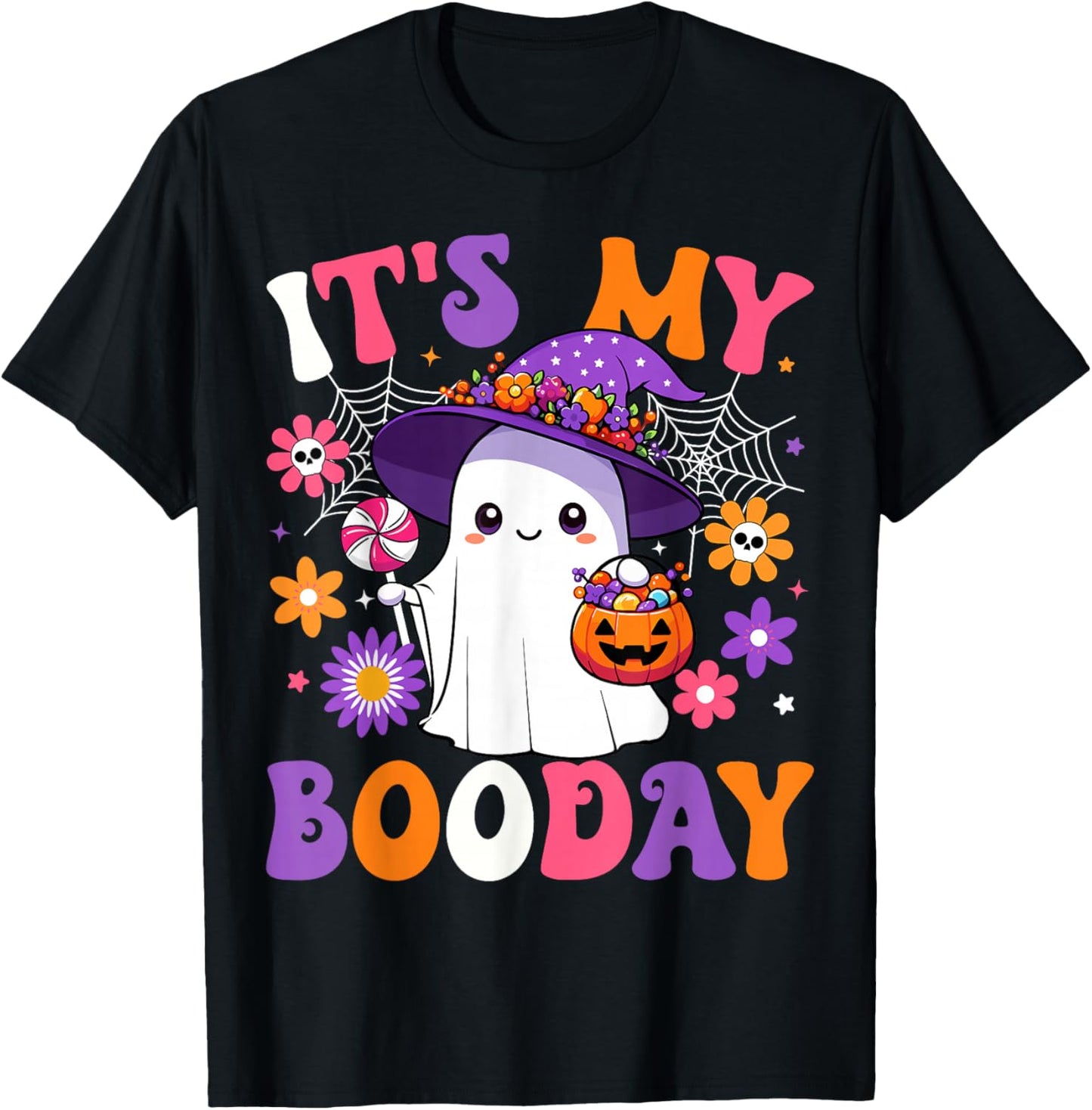 It's My Boo Day Anniversary Funny Halloween Birthday Ghost T-Shirt - T-Shirt | Black