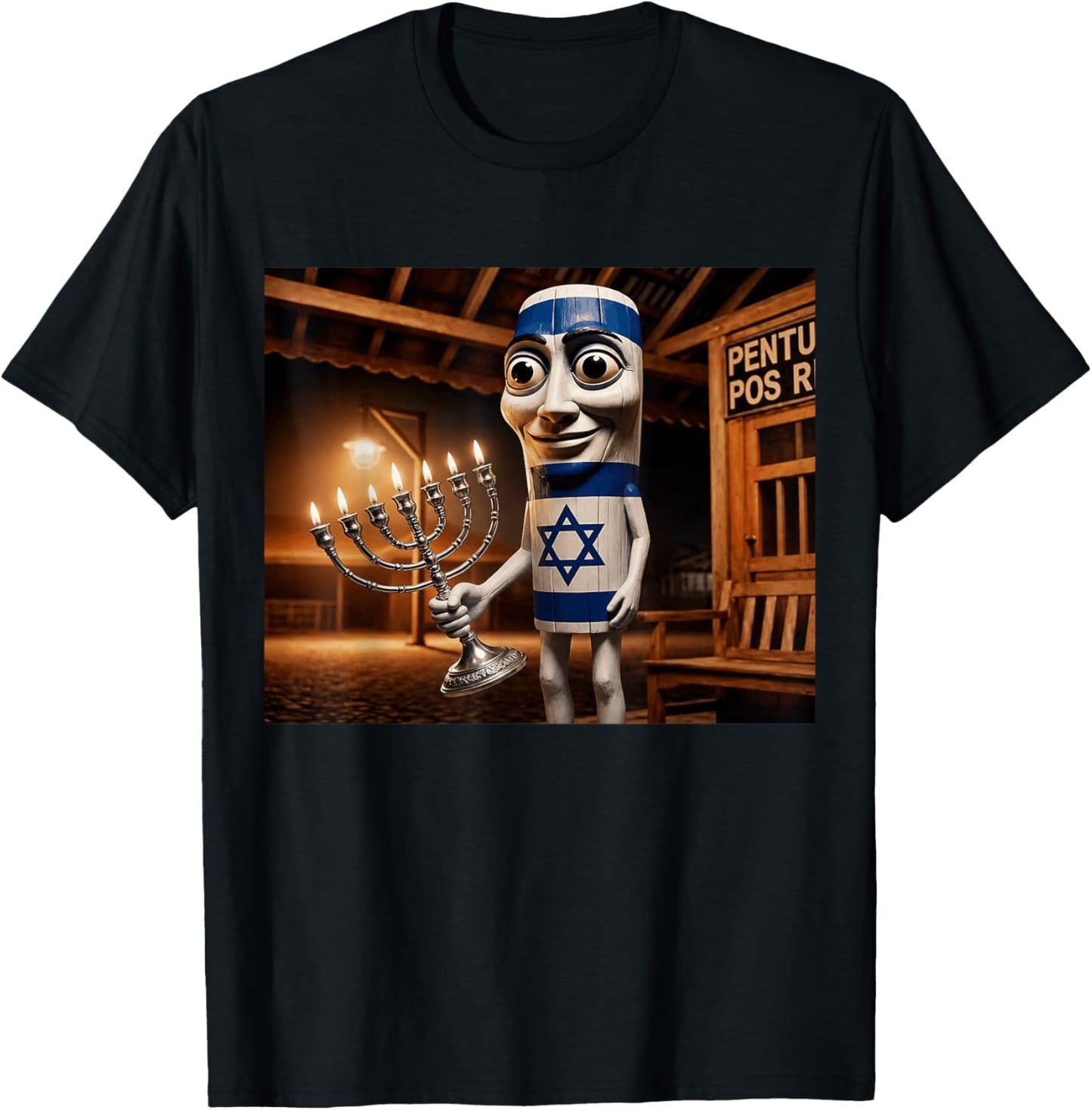 Tung Tung Tung Sahur Jewish Italian Brainrot Meme T-Shirt - T-Shirt | Black