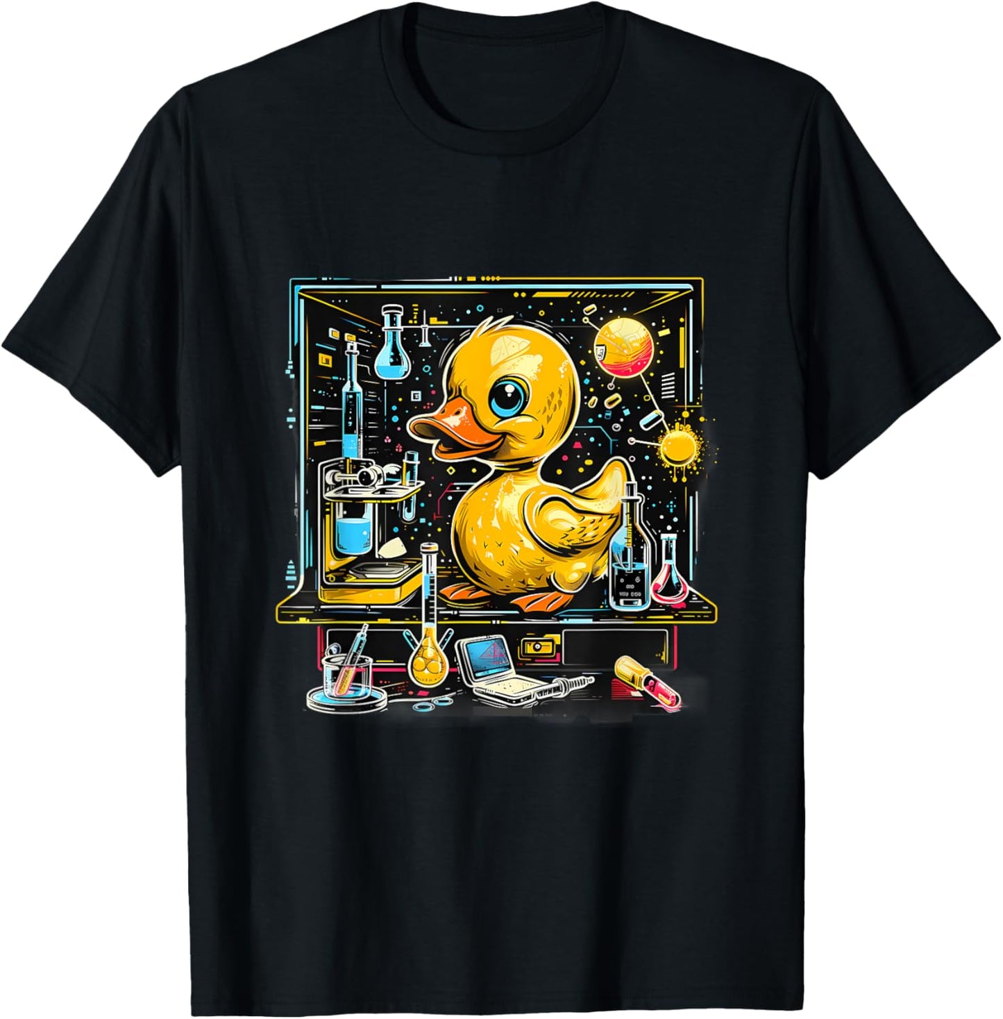Rubber Duck Science Chemists Physics Teacher Rubber Duckie Women Kids T-Shirt - T-Shirt | Black