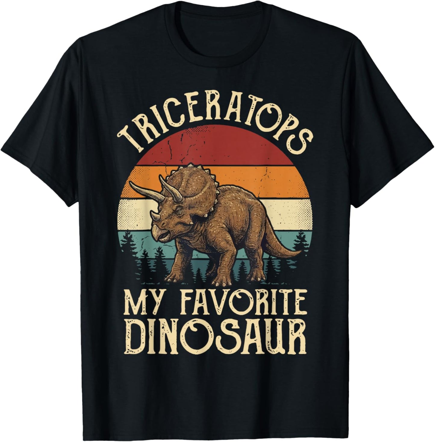 Triceratops My Favorite Dinosaur T-Shirt - T-Shirt | Black