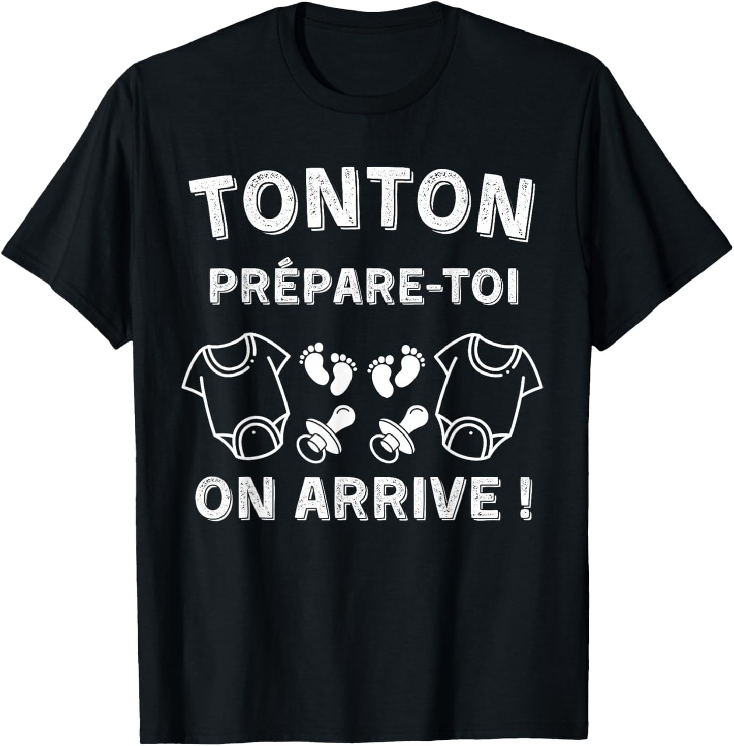 Tonton de Jumeaux - Original Gift Announcement Pregnancy T-Shirt - T-Shirt | Black