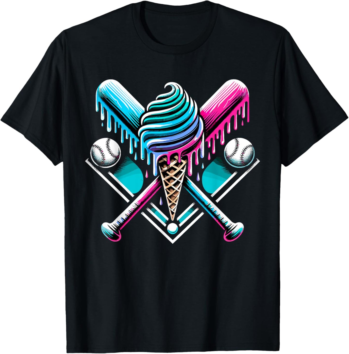 Drip Baseball Bat Dripping Lover T-Shirt - T-Shirt | Black
