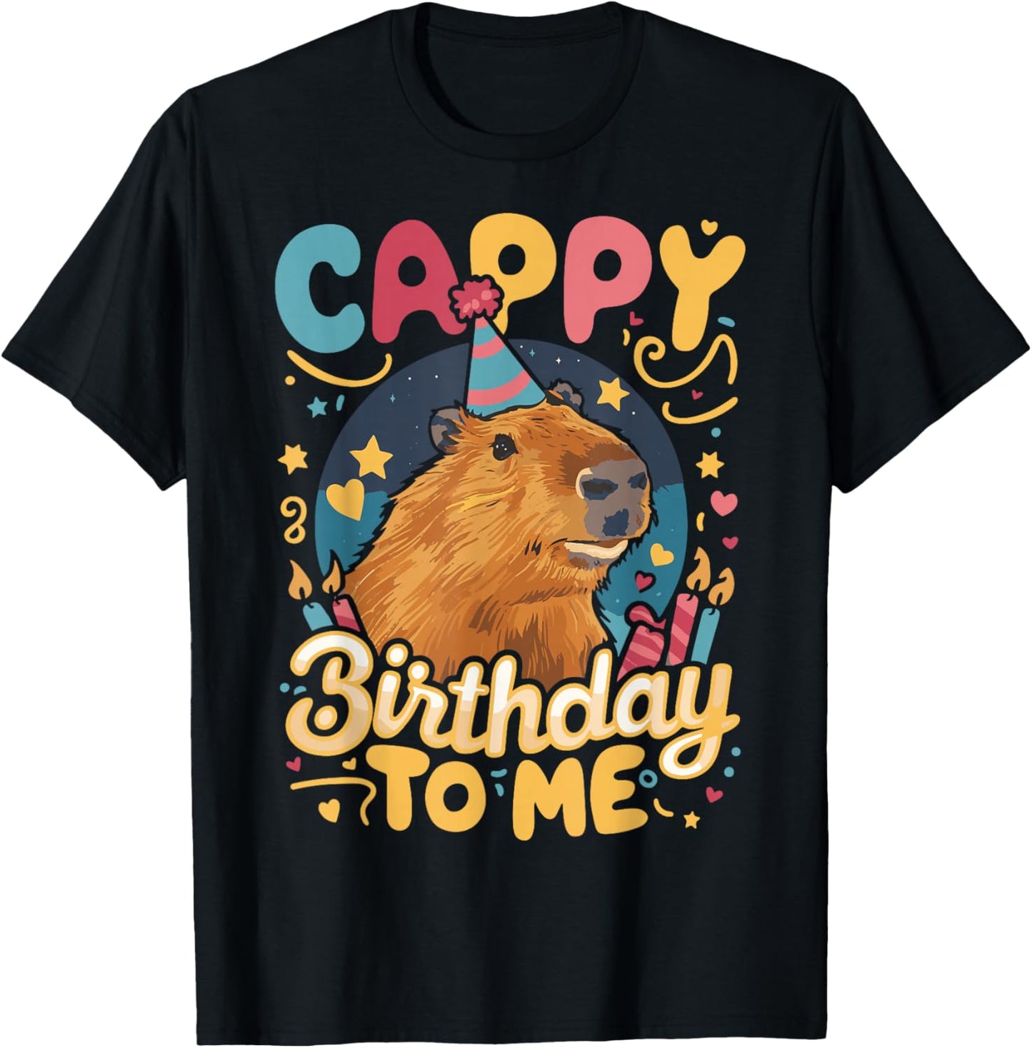 Cappy Birthday To Me Capy Birthday T-Shirt - T-Shirt | Black