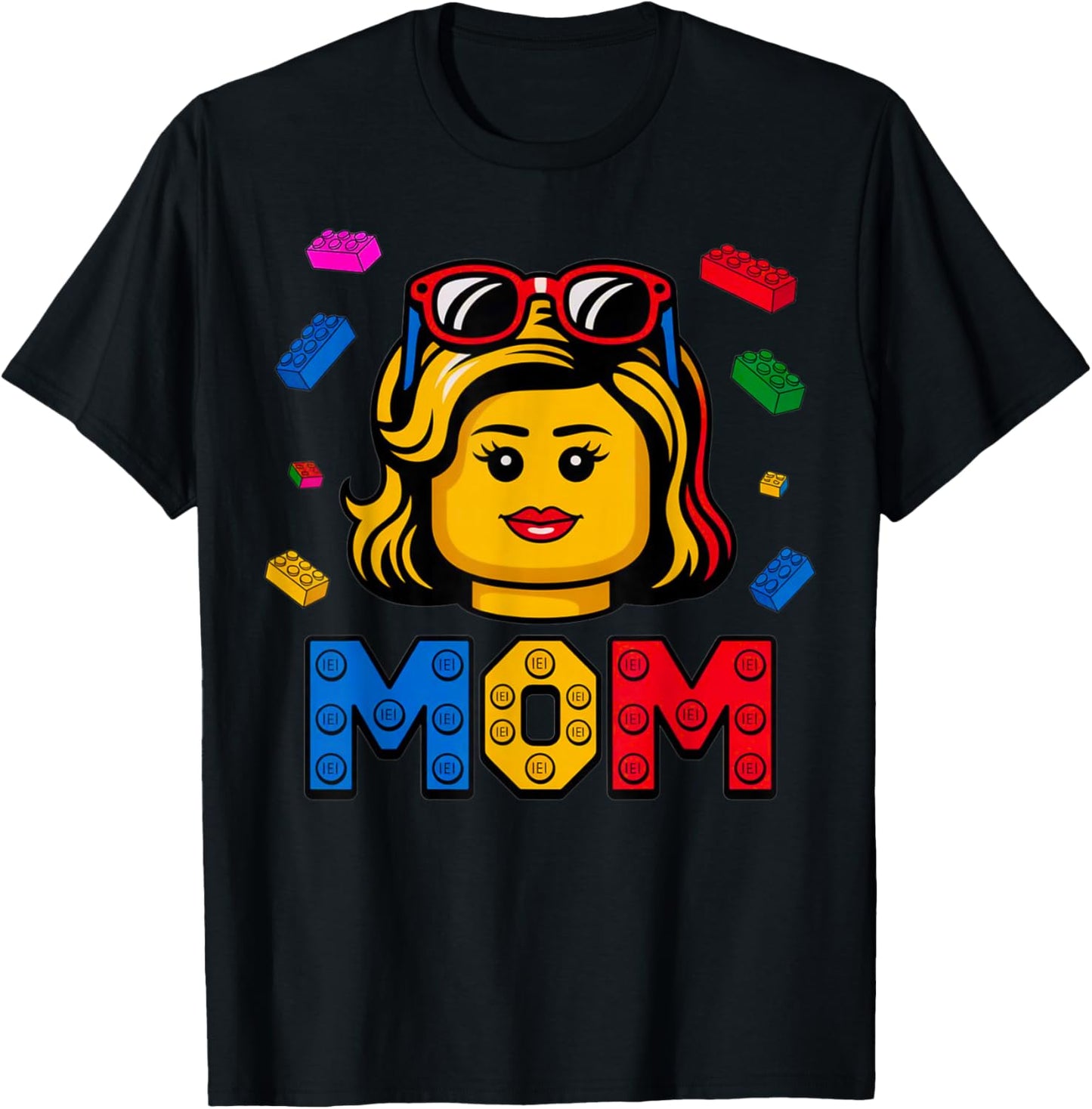 Family Mom Master Builder Building Bricks Blocks Mothers Day T-Shirt - T-Shirt | Black