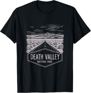 Vintage Death Valley National Park California Sketch Design T-Shirt - T-Shirt | Black