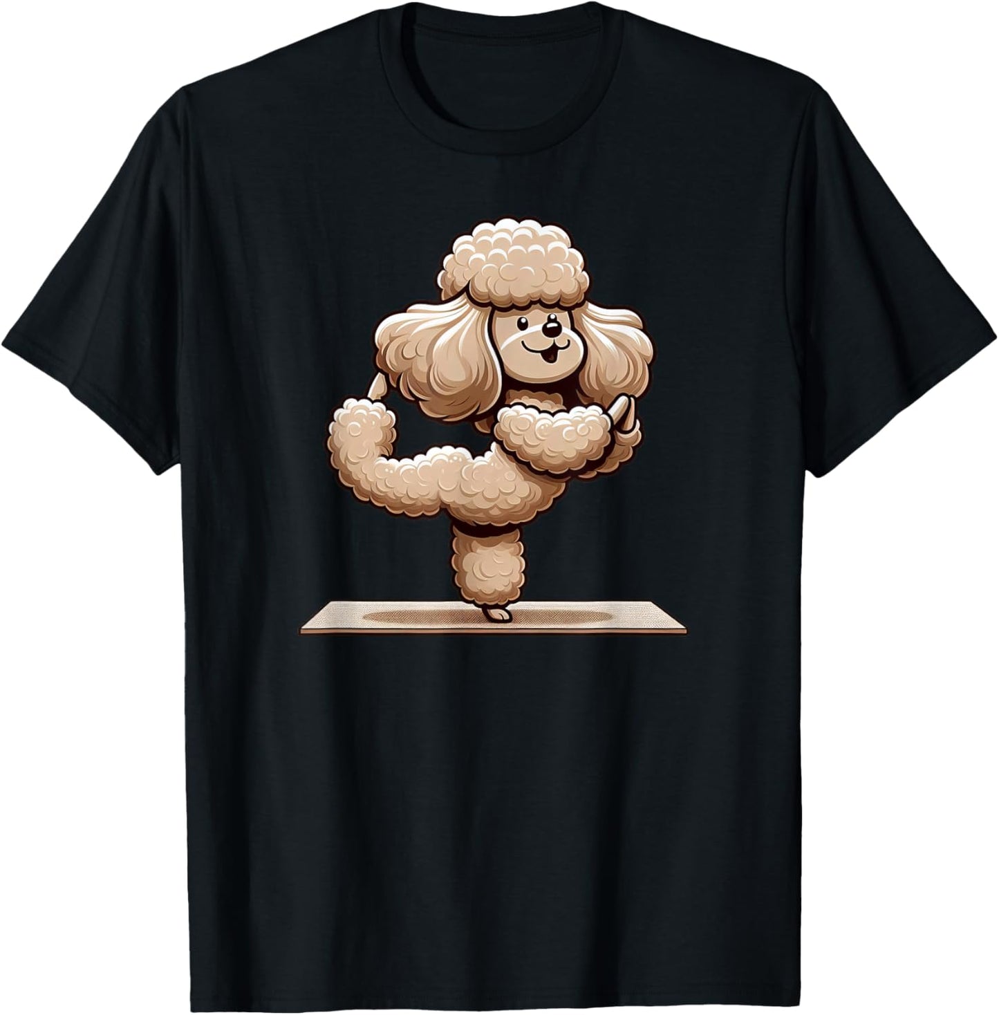 Funny Yoga Poodle Dog Cute Meditation T-Shirt - T-Shirt | Black