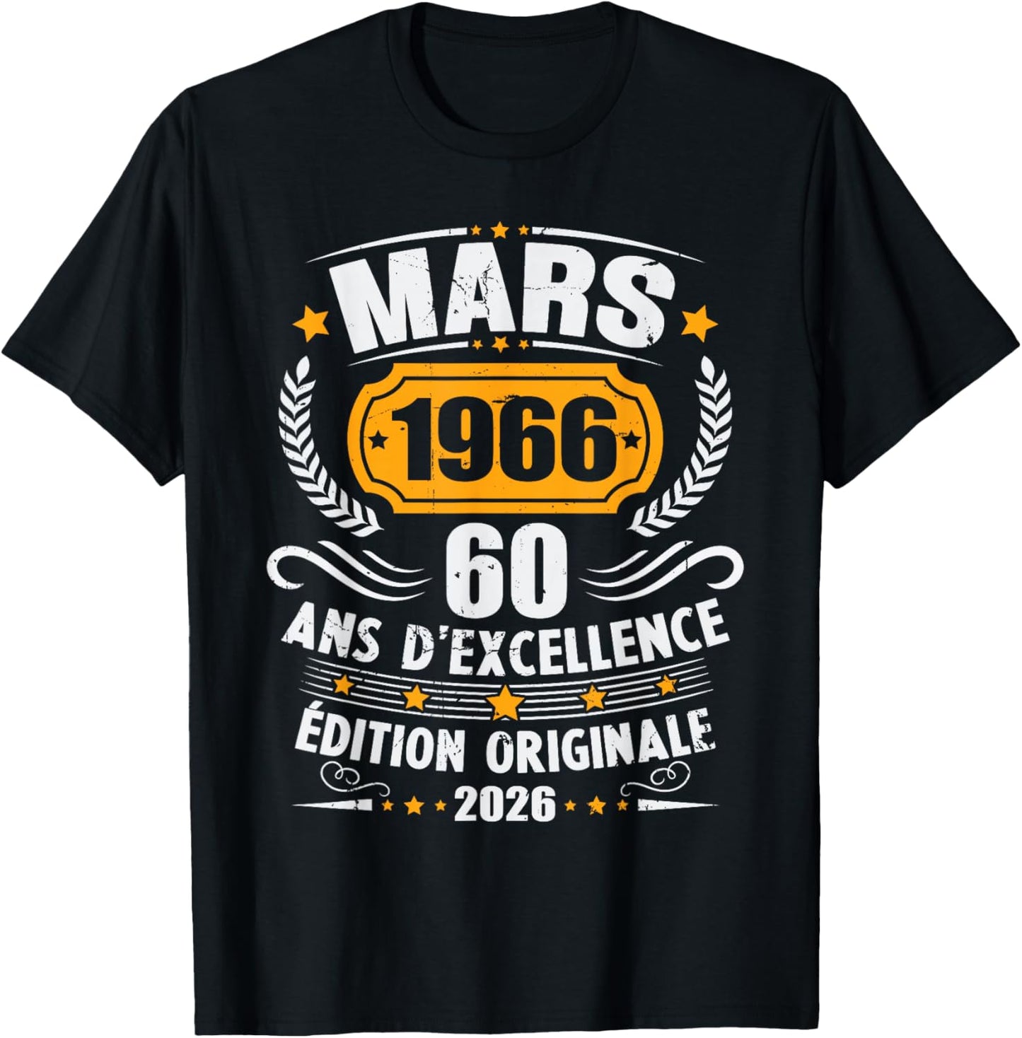 Vintage March 1966 60th Birthday Gift Man Woman T-Shirt - T-Shirt | Black