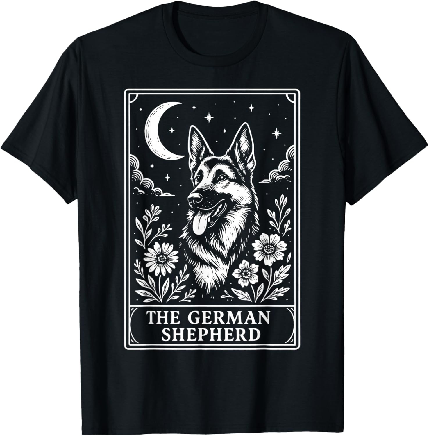 The German Shepherd Tarot Card T-Shirt - T-Shirt | Black