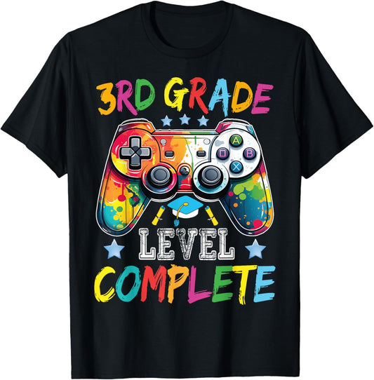 3rd Grade Level Complete Shirt Graduation Last Day Of School T-Shirt - T-Shirt | Black