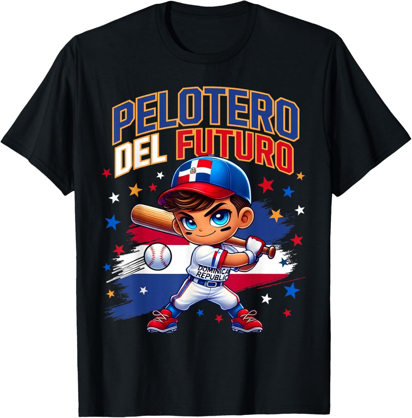 Pelotero del Futuro Republica Dominicana Flag for Boys Kids T-Shirt - T-Shirt | Black