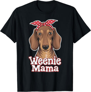 Weenie Mama Funny Dachshund Lover Weiner Dog T-Shirt - T-Shirt | Black