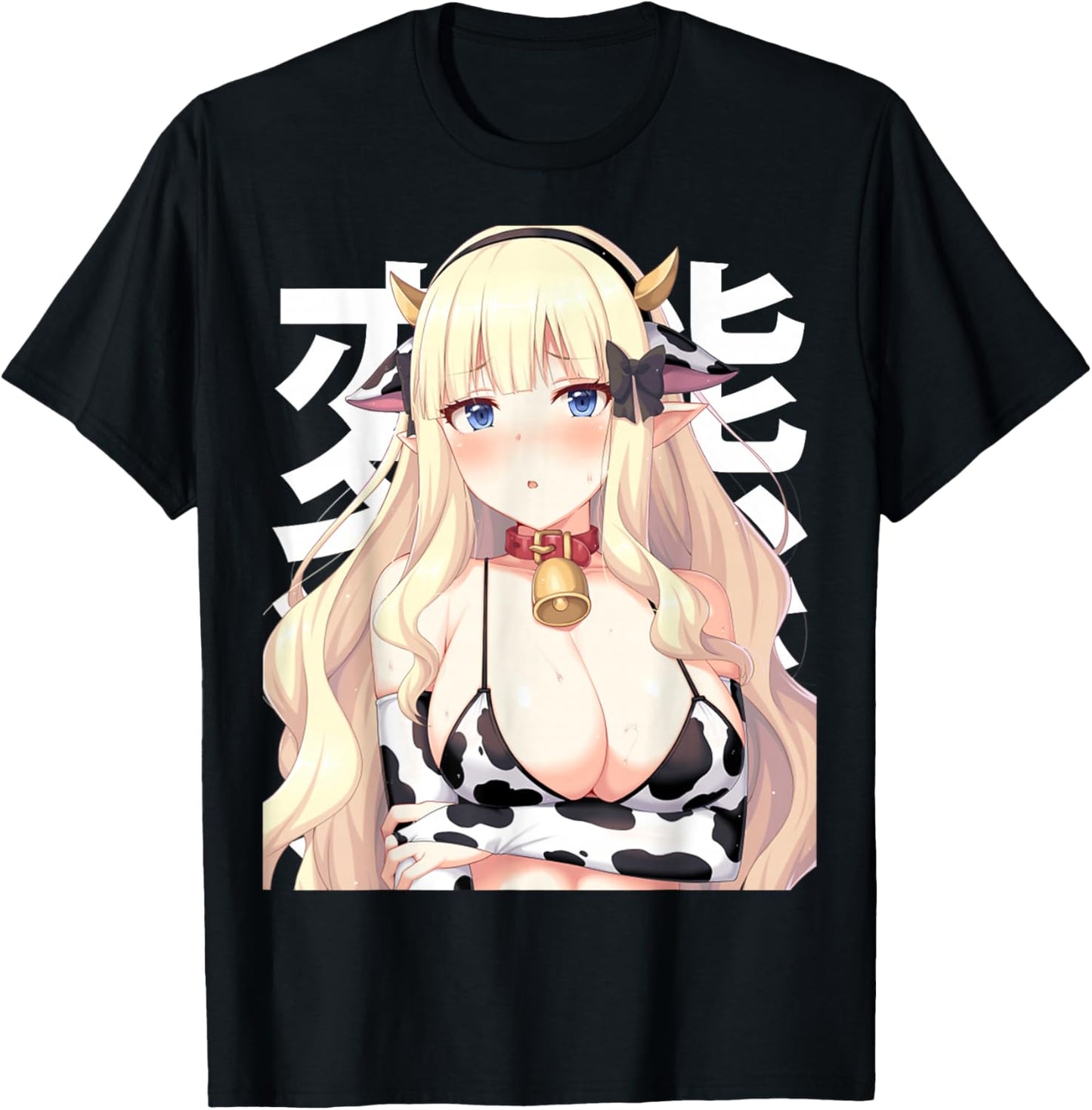 Anime Lewd Hudairy Hucow Farm Hufarmers Waifu Otaku T-Shirt - T-Shirt | Black