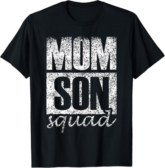 Mommy Son Squad Mother's Day Matching Mom Sons Mother Son T-Shirt - T-Shirt | Black