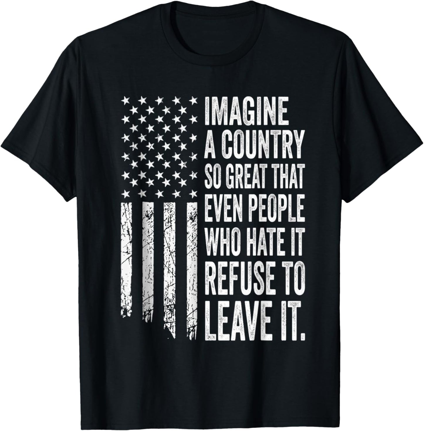 America a Country so Great Even It's Haters Won't Leave USA T-Shirt - T-Shirt | Black