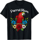 Funny Parrot Mom Art Females Ladies Parrot Lovers T-Shirt - T-Shirt | Black