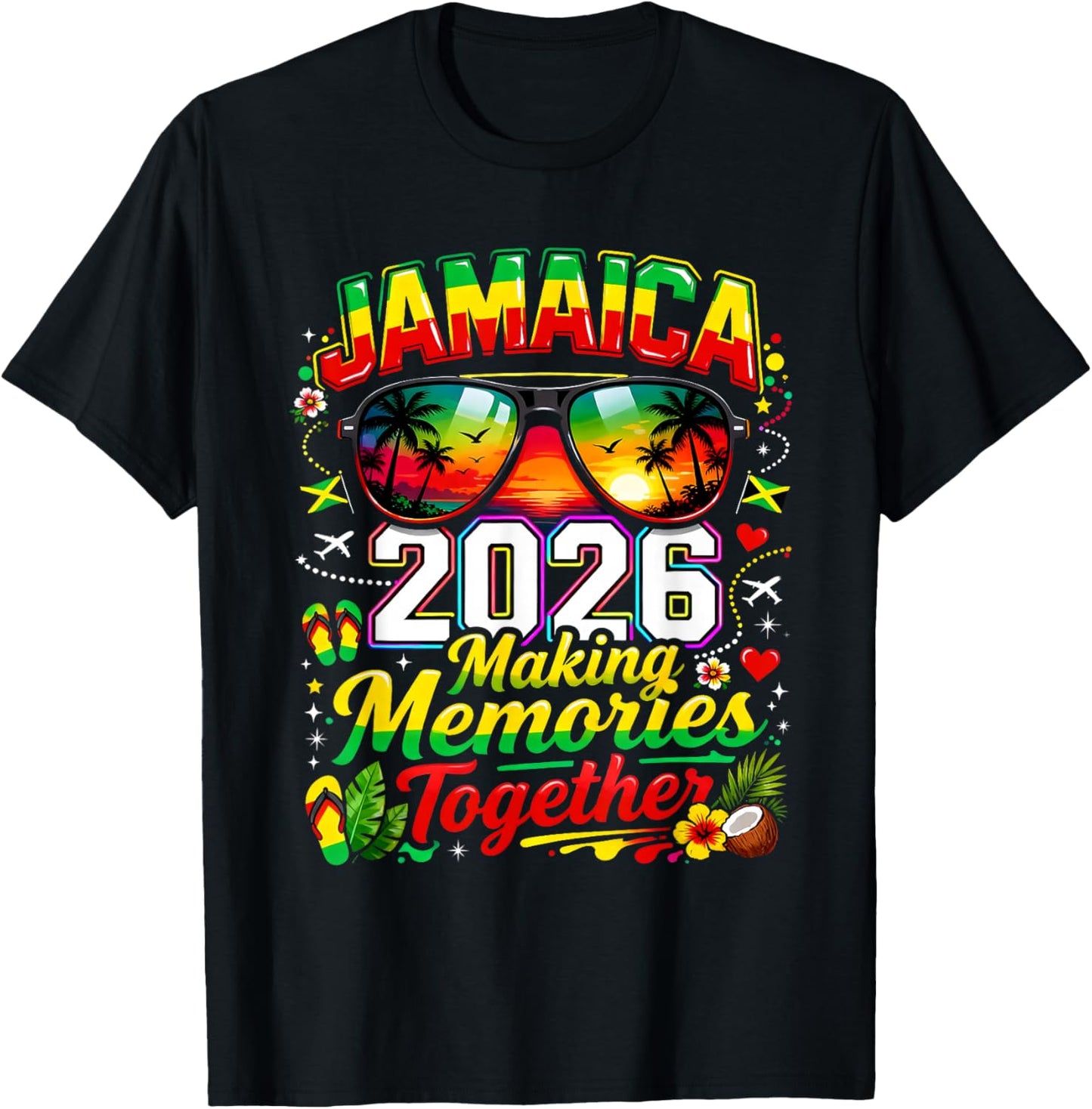 Jamaica 2026 Tropical Family Vacation Making Memories T-Shirt - T-Shirt | Black