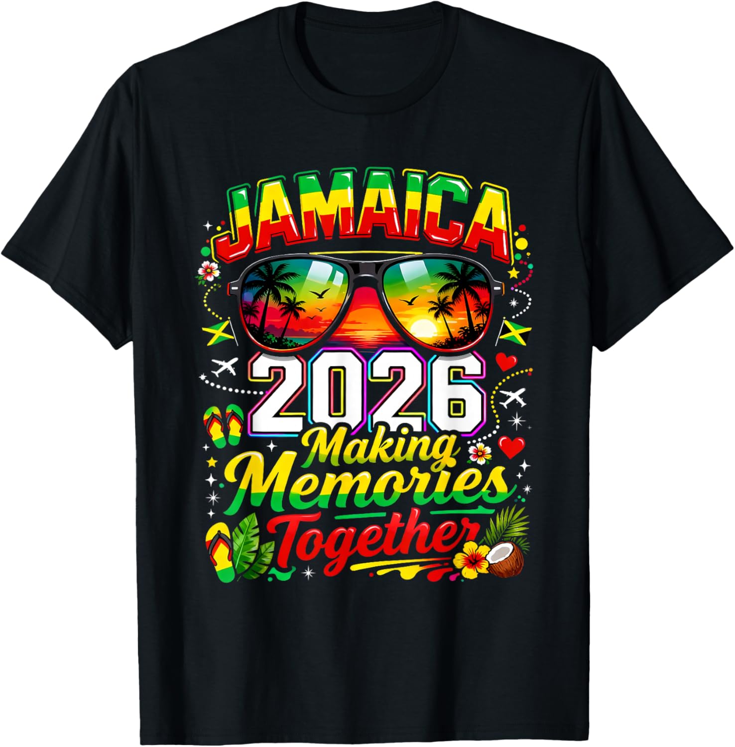 Jamaica 2026 Tropical Family Vacation Making Memories T-Shirt - T-Shirt | Black