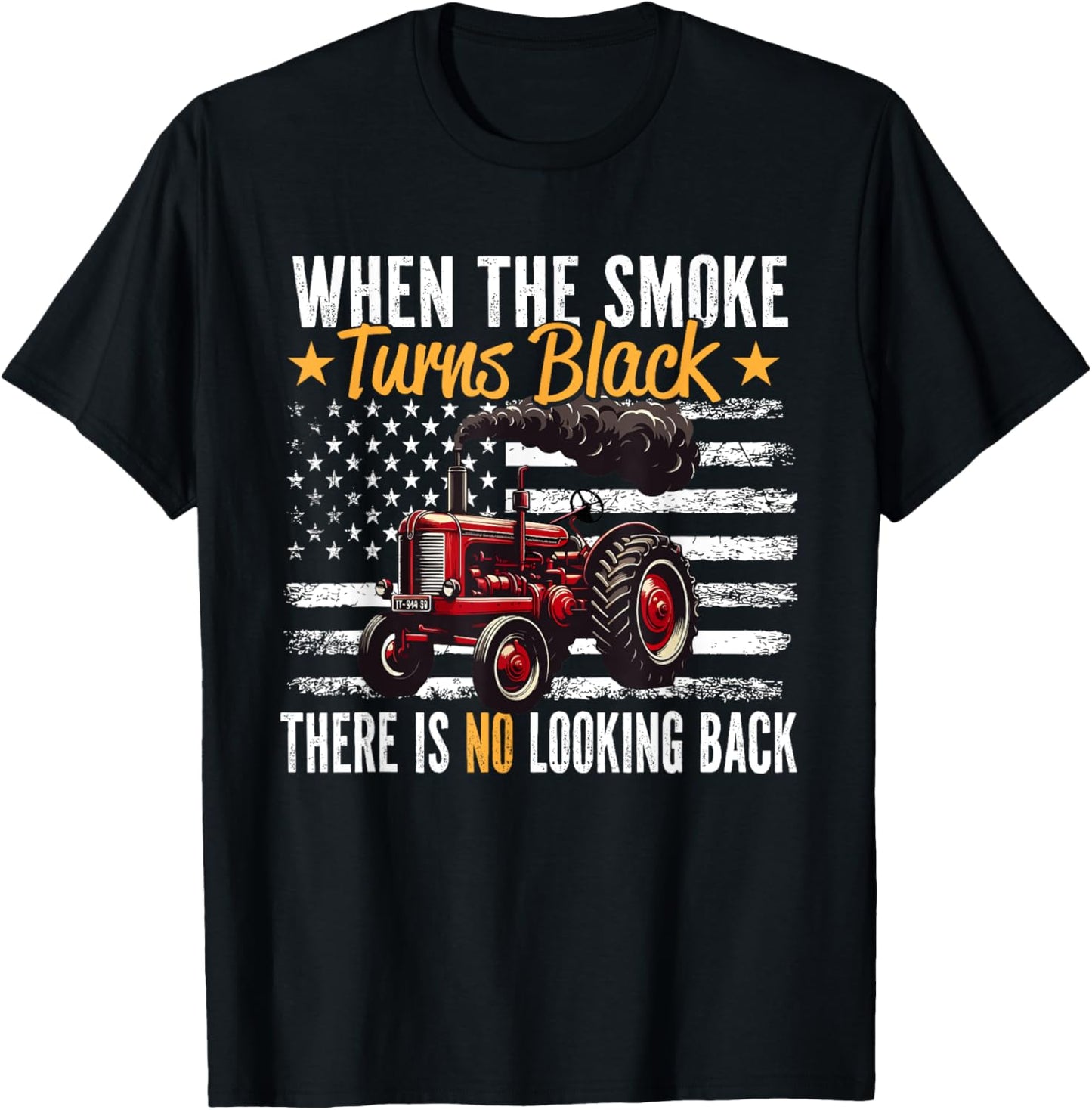 Tractor Pulling Power Smoke Turns Black Tractorpulling USA T-Shirt - T-Shirt | Black