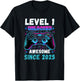 Level 1 Unlocked Awesome Since 2025 First 1st Birthday Boys T-Shirt - T-Shirt | Black