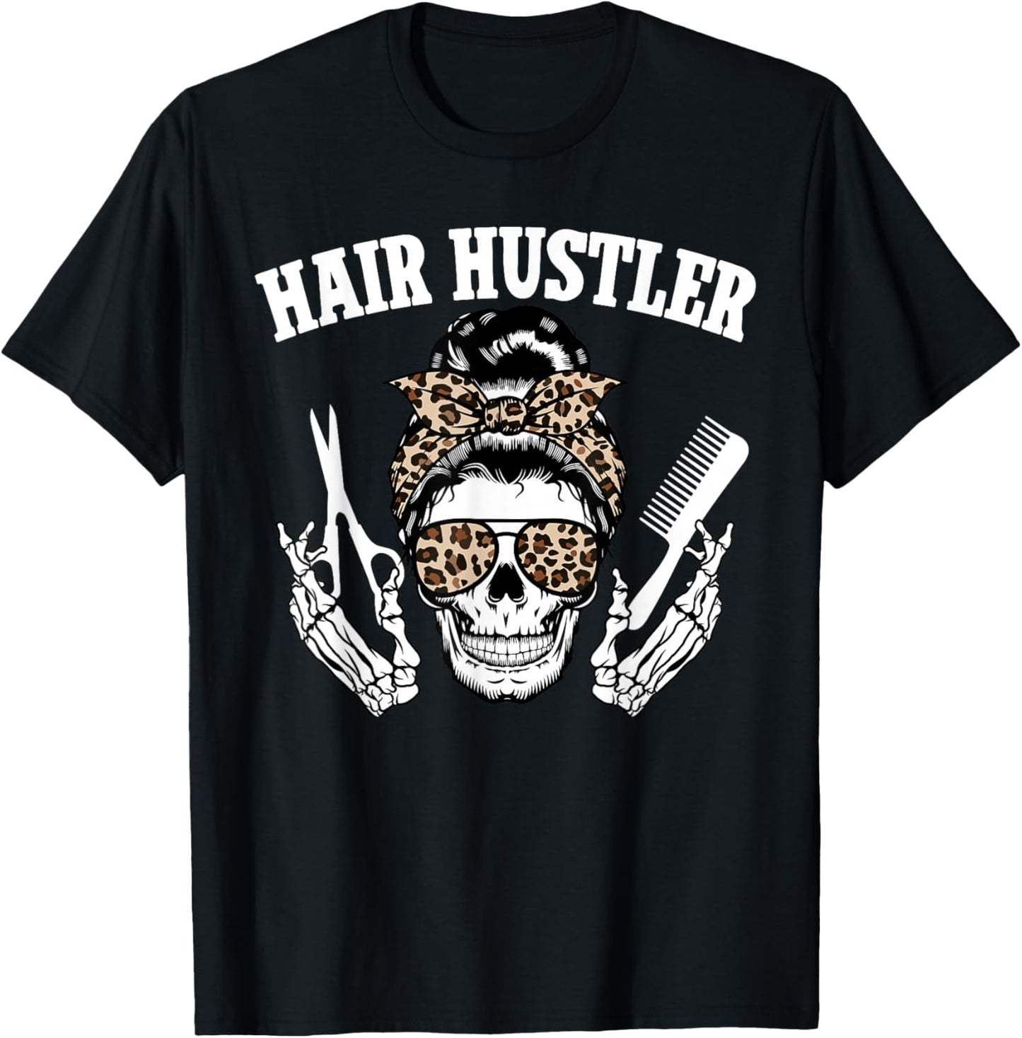 Hair Stylist Leopard Hair Dresser Hairstylist Hairdresser T-Shirt - T-Shirt | Black