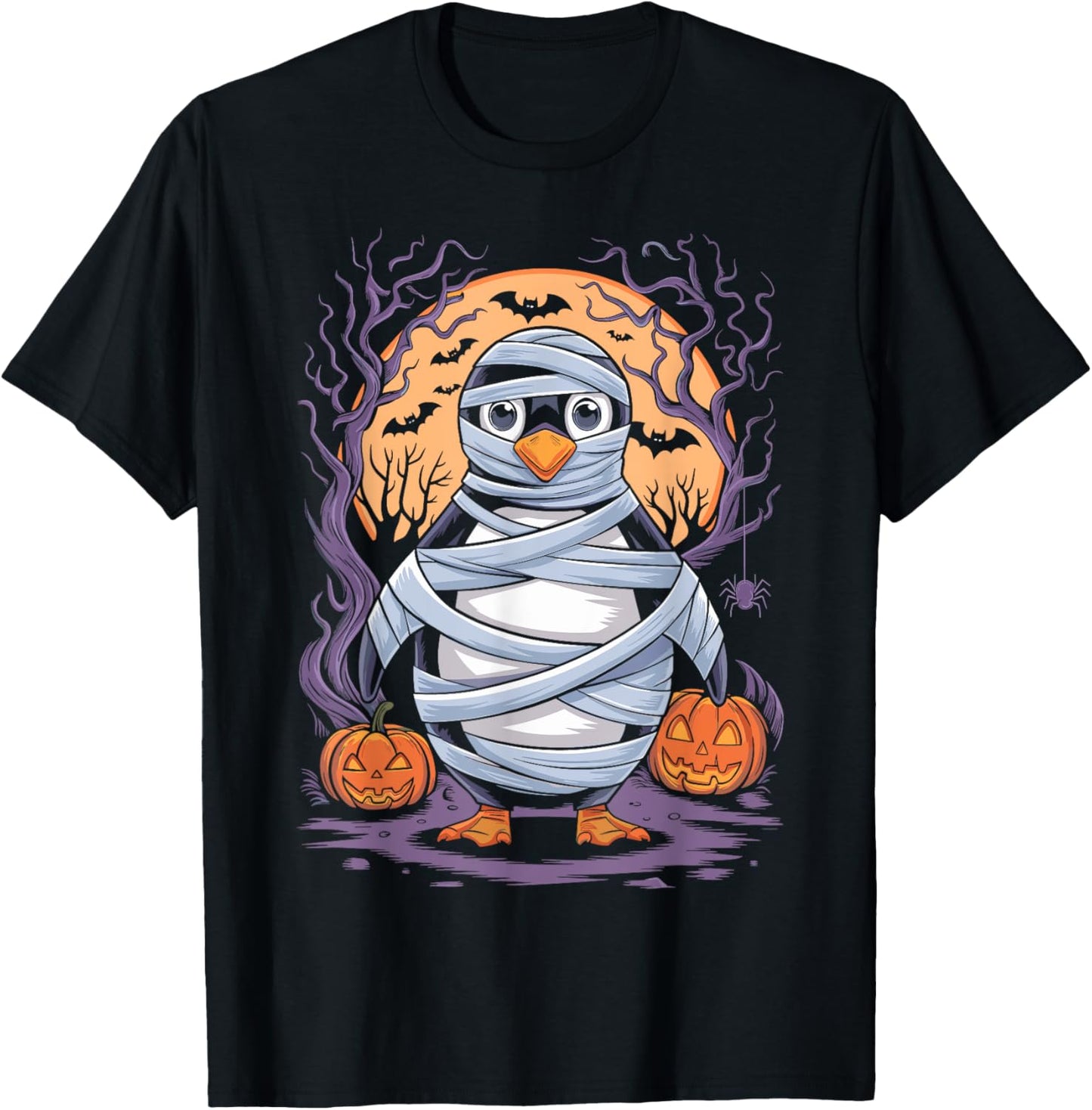Funny Mummy Penguin Lovers Spooky Halloween Costume T-Shirt - T-Shirt | Black