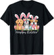 Cute Funny Easter Outfit Women Girls Kids Happy Easter Dogs T-Shirt - T-Shirt | Black