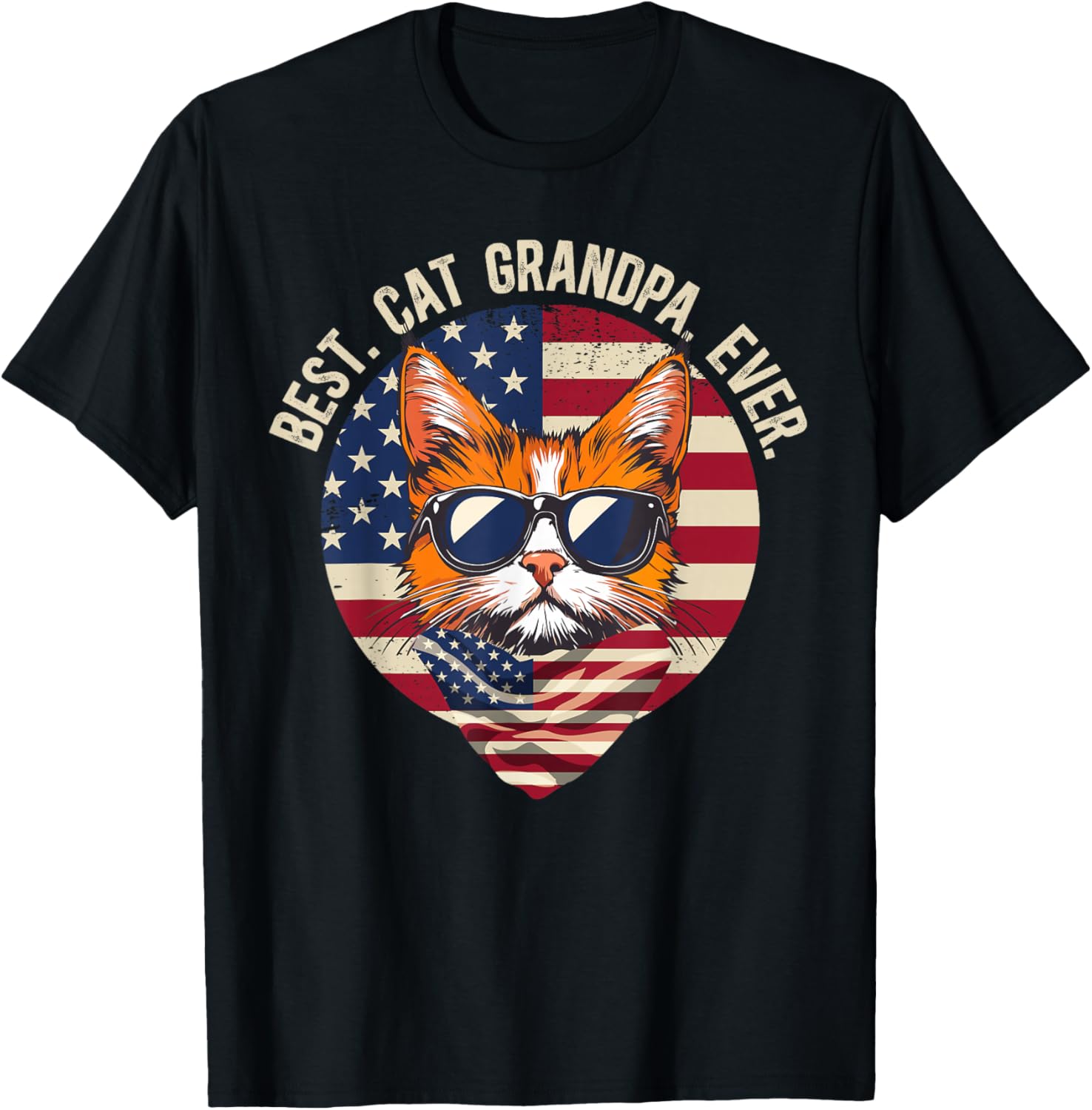 Best Cat Grandpa Ever Cat Lover Grandpa T-Shirt - T-Shirt | Black
