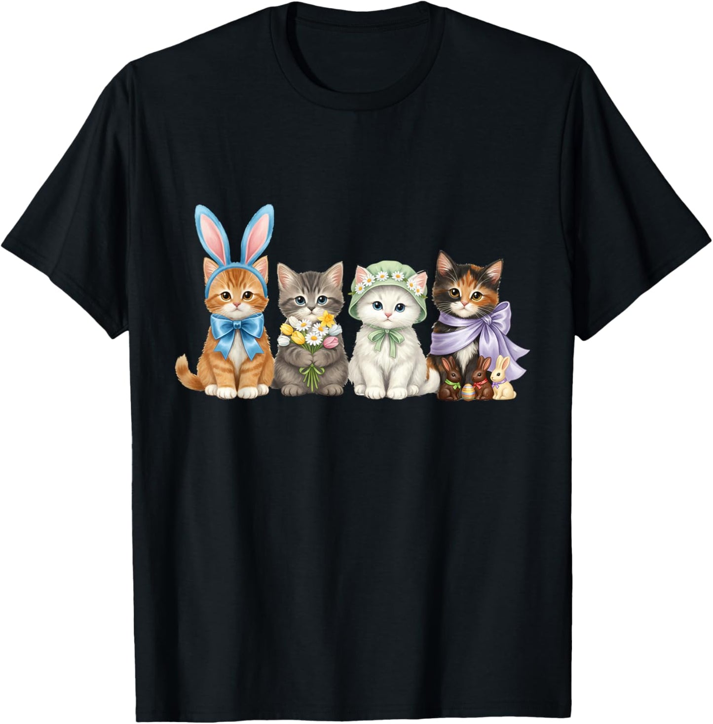 Osterkatzen T-Shirt - T-Shirt | Black