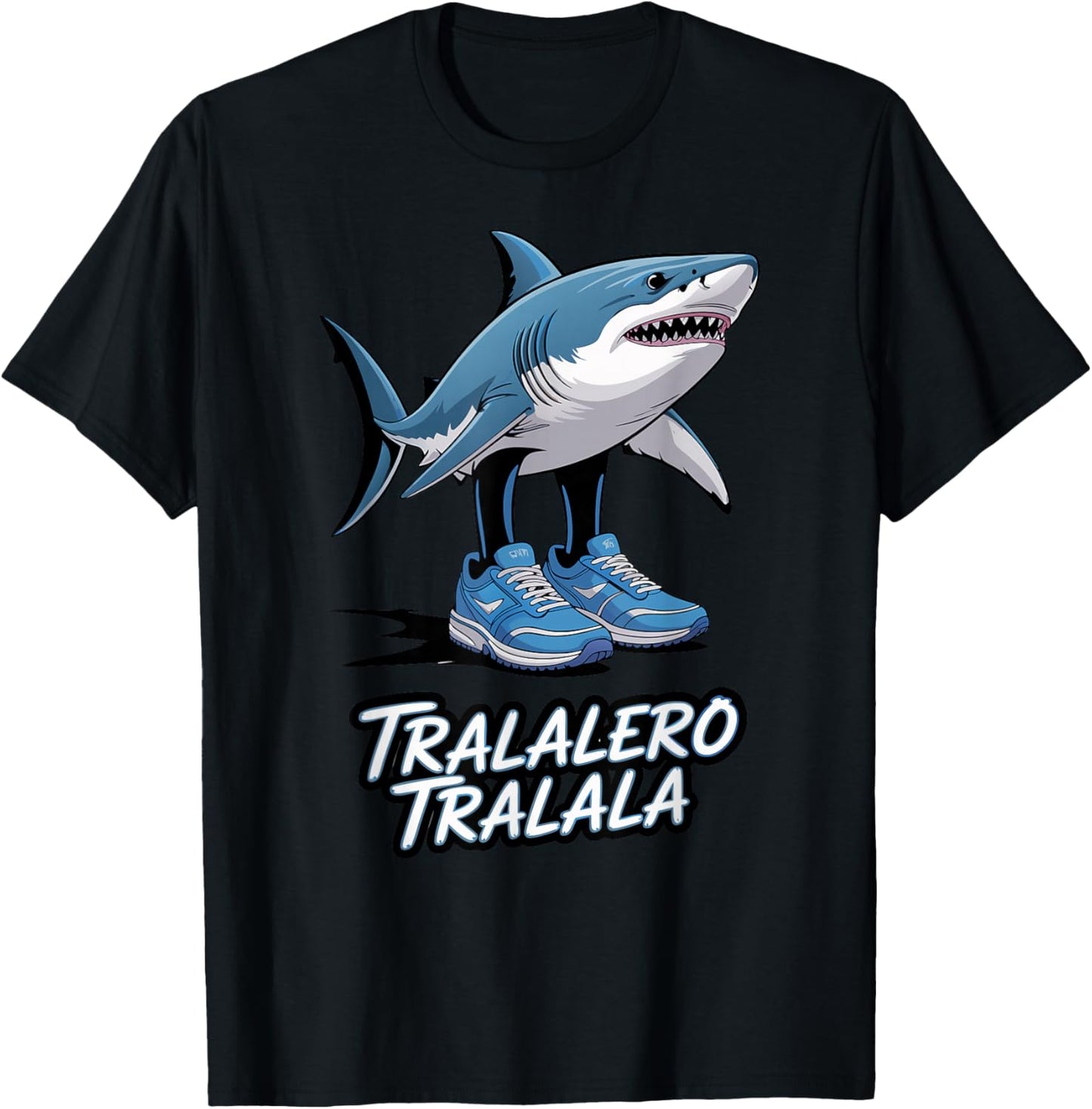 Tralalero Tralala Italian Brainrot Meme Sneaker Shark Boys T-Shirt - T-Shirt | Black