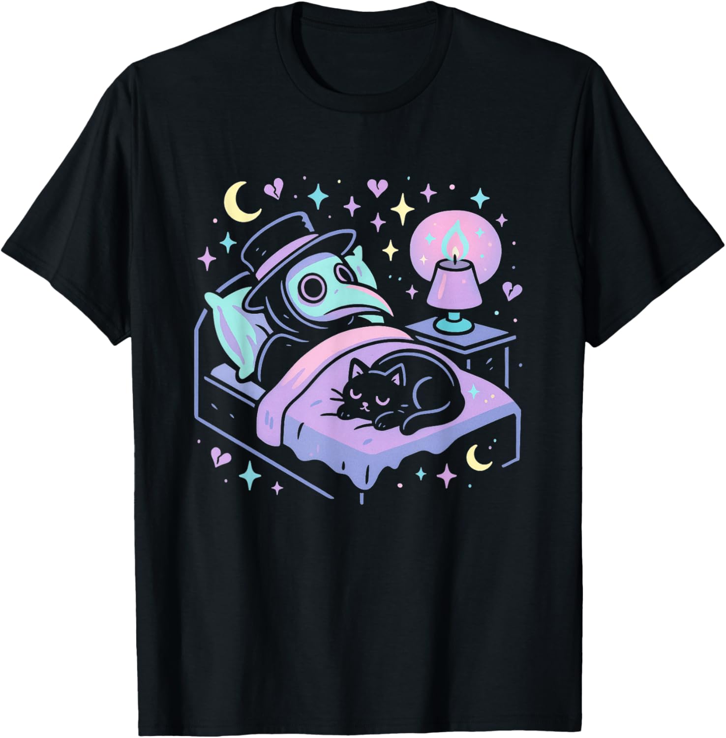 Pastel Goth Shirt Sleeping Plague Doctor Sleep T-Shirt - T-Shirt | Black