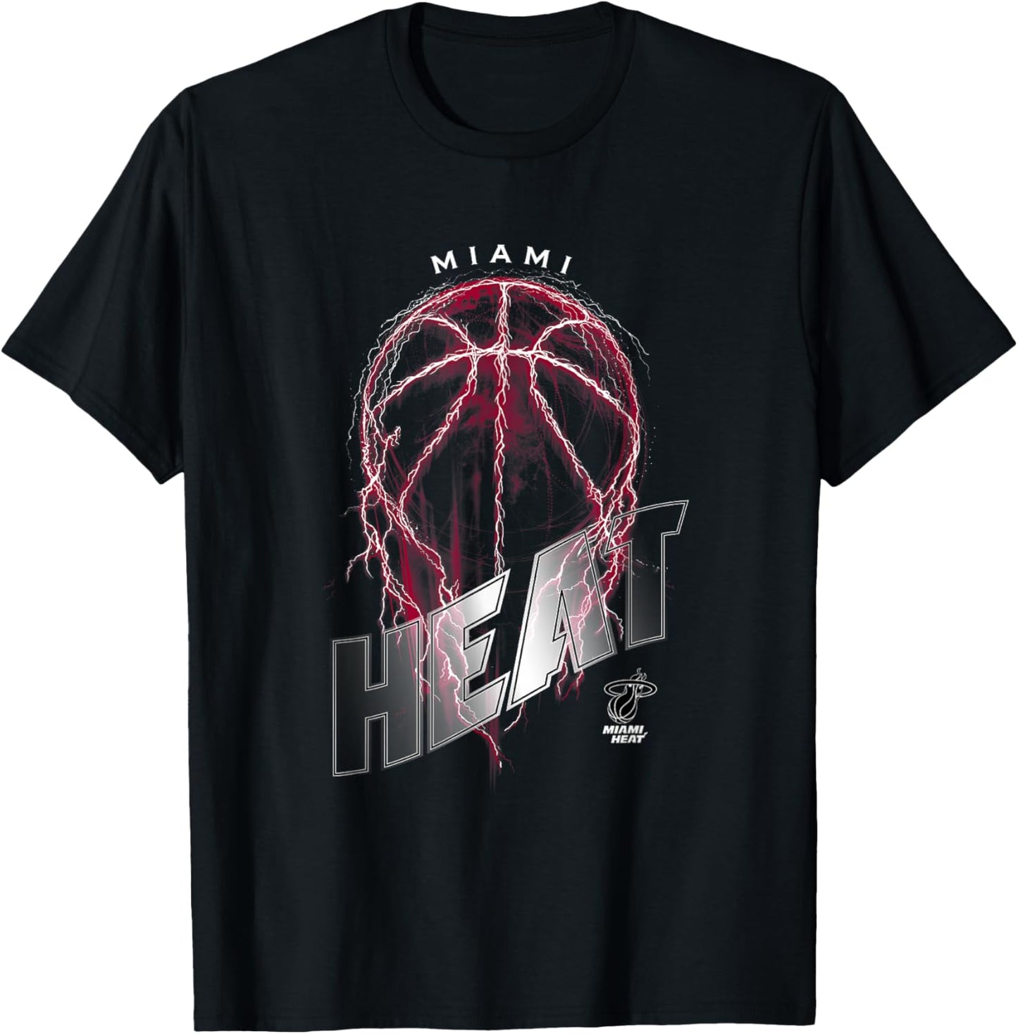 NBA Miami Heat Lightning Bolt Basketball Logo T-Shirt - T-Shirt | Black