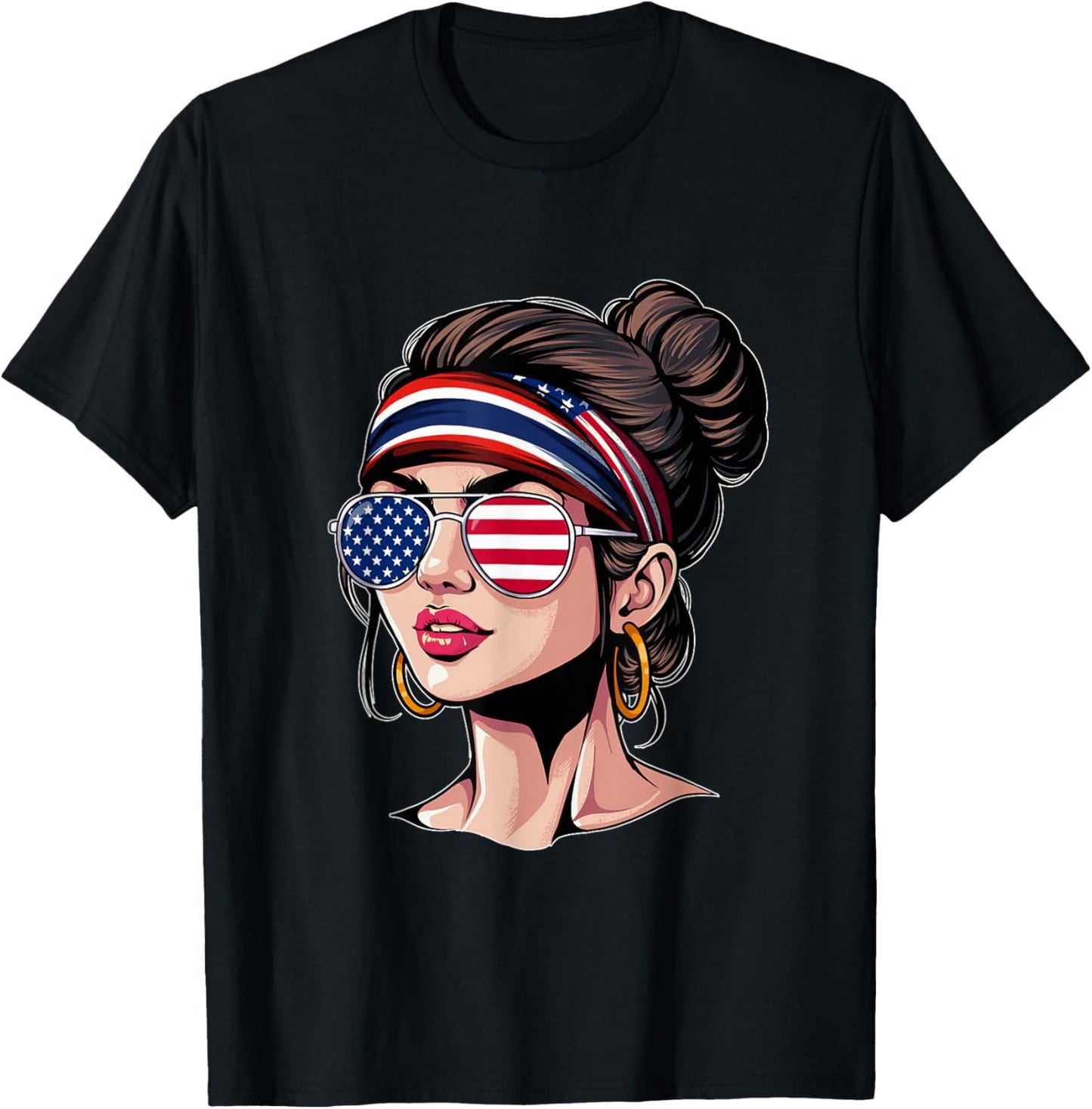 Half American Thai Girl USA Thailand Flag T-Shirt - T-Shirt | Black