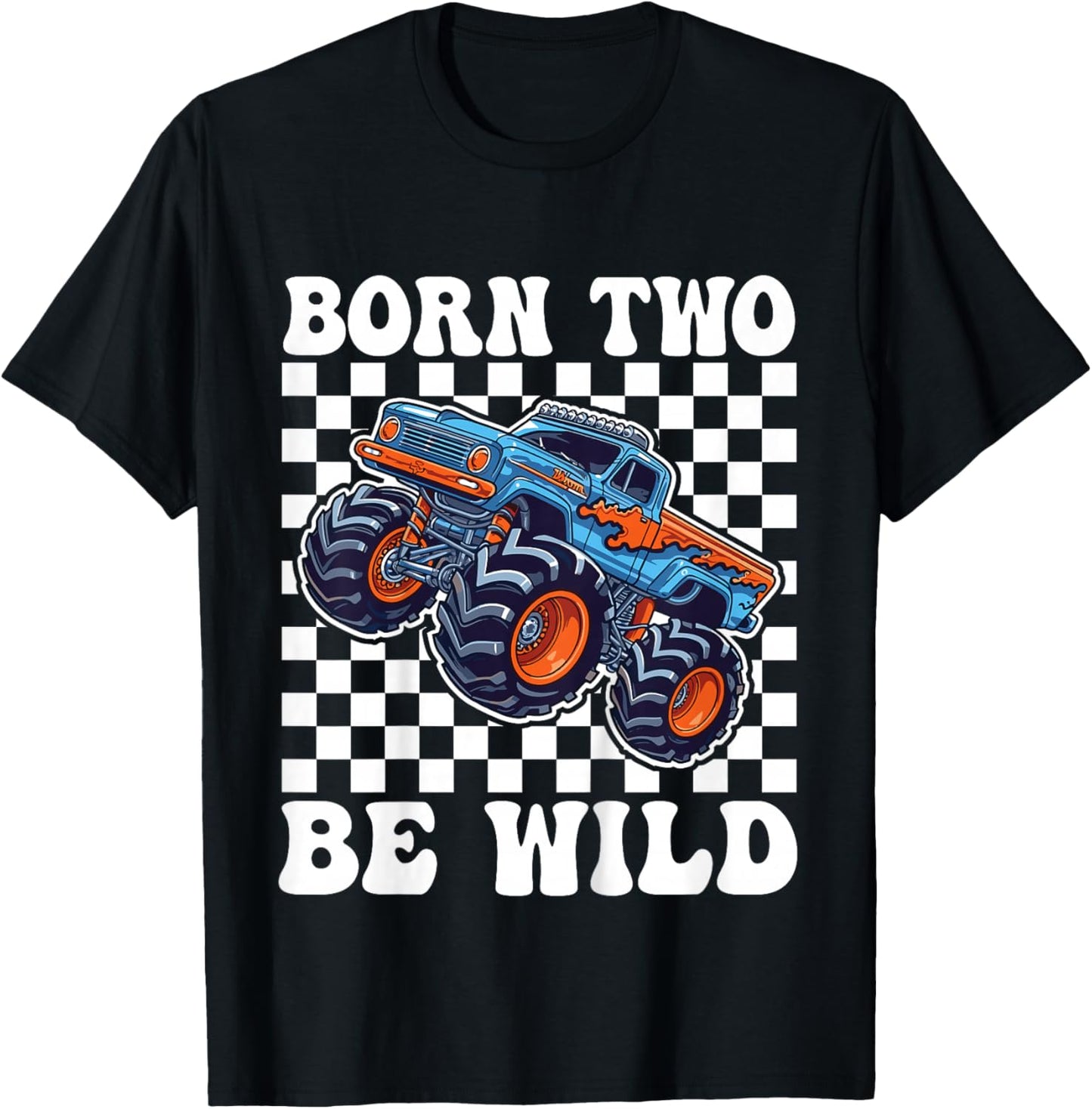 2nd Birthday Monster Truck 2 Year Old Boys 2nd Party T-Shirt - T-Shirt | Black