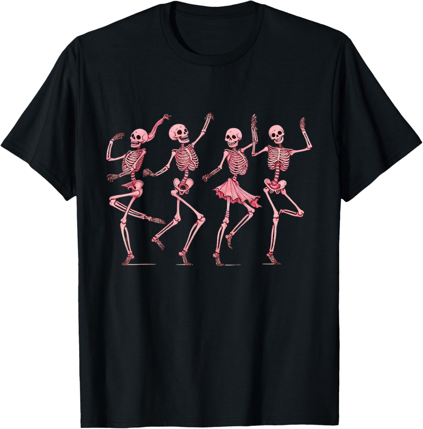 Funny Dancing Skeletons Halloween Dance of Death Skeleton T-Shirt - T-Shirt | Black
