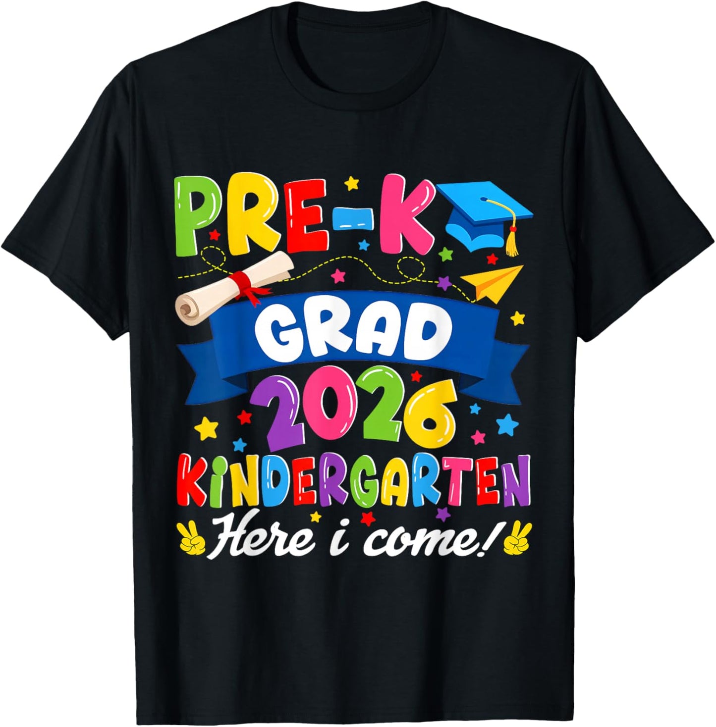 Pre-k Graduation 2026 Kindergarten Graduate Kids Boys Girls T-Shirt - T-Shirt | Black