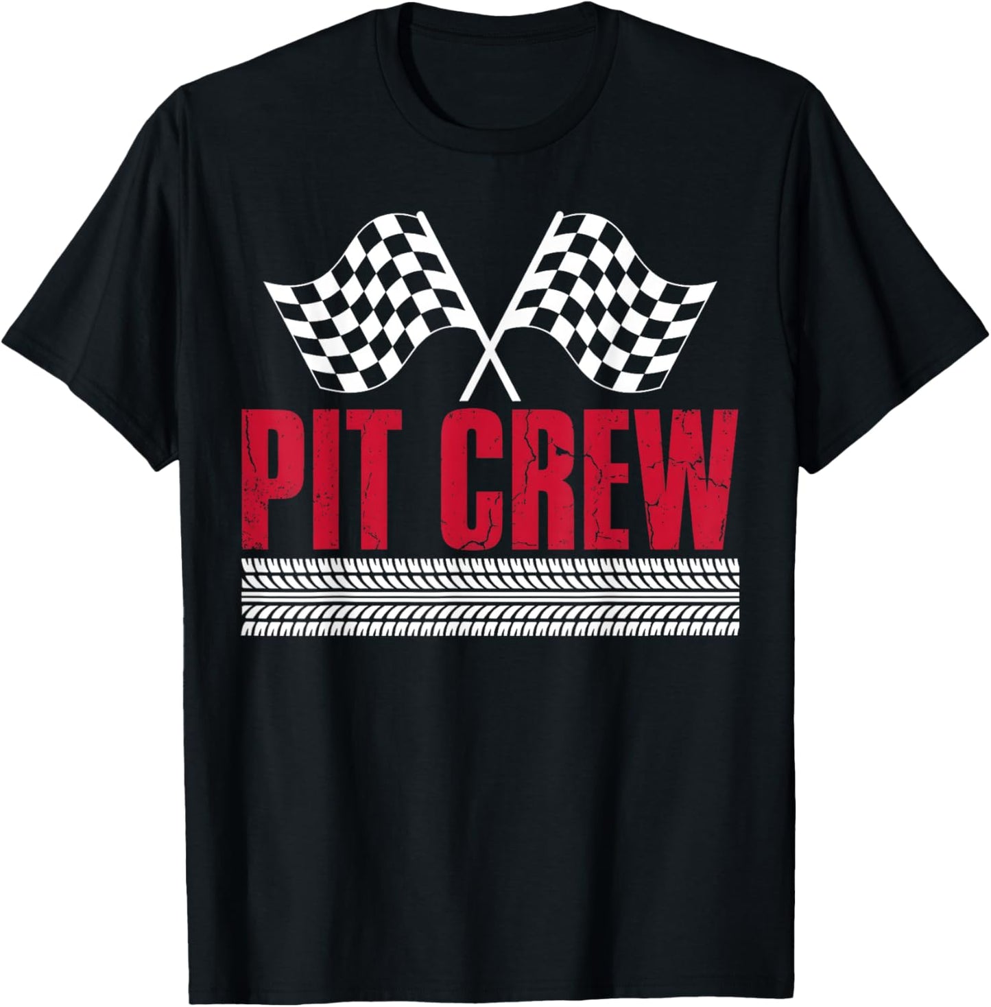 Pit Crew Birthday Party for Family Matching Race Car Racing T-Shirt - T-Shirt | Black