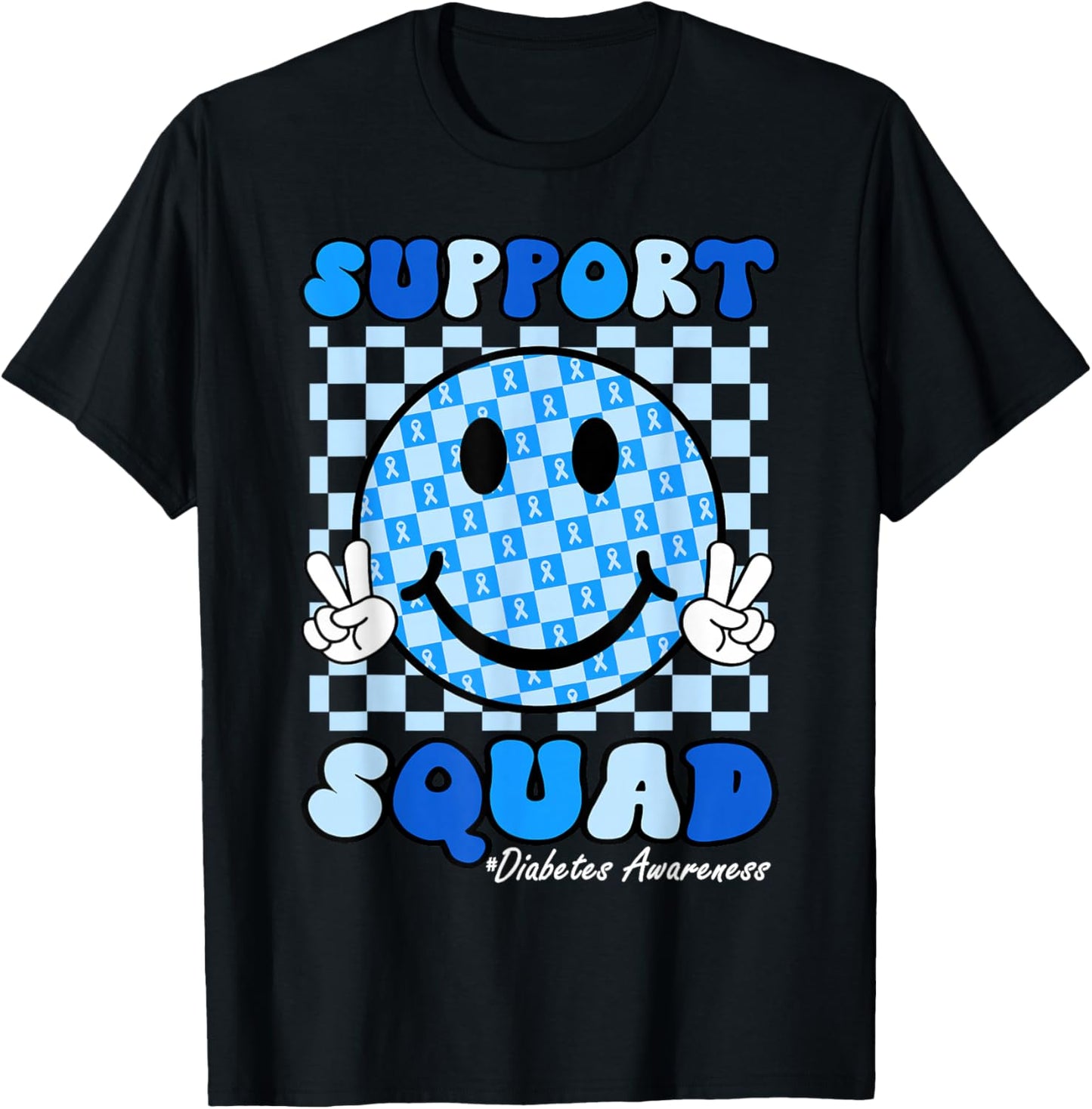 In November We Wear Blue Diabetes Awareness Support Squad T-Shirt - T-Shirt | Black