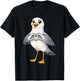 Seagull with Heart, Cute Seagull with Heart Symbol T-Shirt - T-Shirt | Black