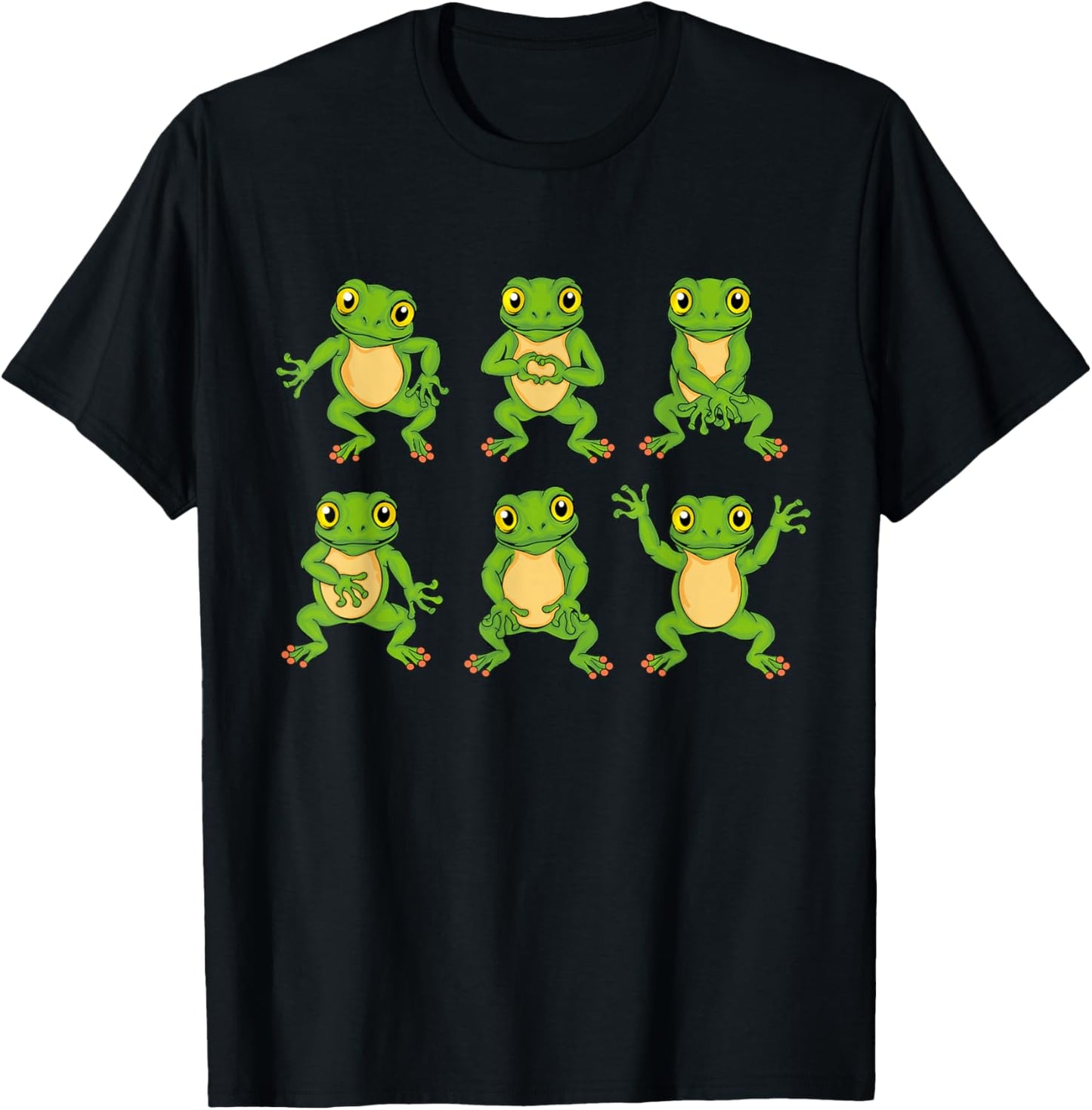 Frog Lovers Children Cute Dancing Frogs T-Shirt - T-Shirt | Black